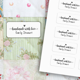 Etiquetas rótulo de roupa personalizada para item feito à mã