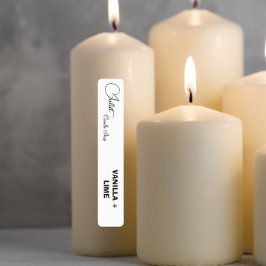 Etiquetas Rótulo de Vela Preto e Branco Fino Caligrafia