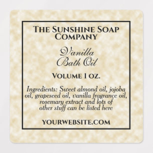 Etiquetas Rótulo impermeável de pergaminho com ingrediente