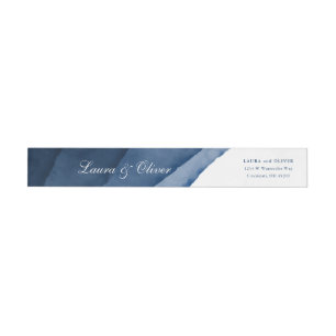 Etiquetas Rótulo Indígo Blue Watercolor Wrap