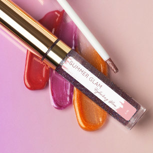 Etiquetas Rótulo rosa Cosmético do Lip de Traço Elegante