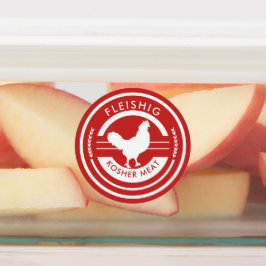 Etiquetas Rótulo vermelho e branco de voo Carne de Kosher