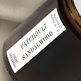 Etiquetas Rótulo Vertical Fino da Vela Moderna Dourada Elega