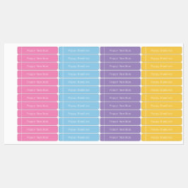 Etiquetas Rótulos Coloridos de Nomes Vinculados