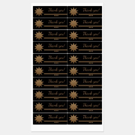 Etiquetas Rótulos de Agradecimento Preto com Texto Dourado 3