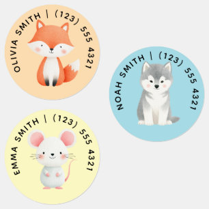 Etiquetas Rótulos de Animais Personalizáveis e Fofos para Cr