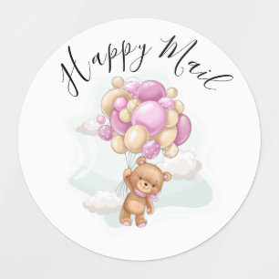 Etiquetas Rótulos de Chá de fraldas de Mala Feliz do Urso de