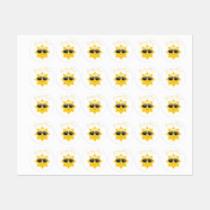 Etiquetas Rótulos de Chá de fraldas do Sun Happy Mail