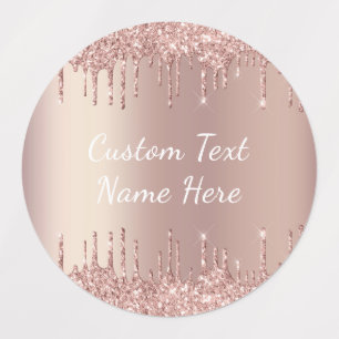 Etiquetas Rótulos de Nome de Texto Personalizado da Glitter