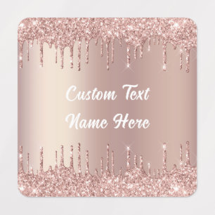Etiquetas Rótulos de Nome de Texto Personalizado da Glitter