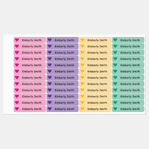 Etiquetas Rótulos de Nome Personalizados Coração Fofo - Para