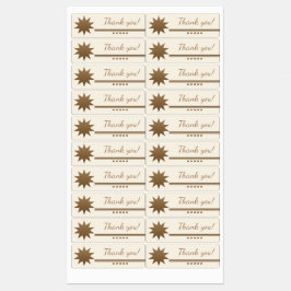Etiquetas Rótulos de texto dourado 5 estrelas, agradecimento