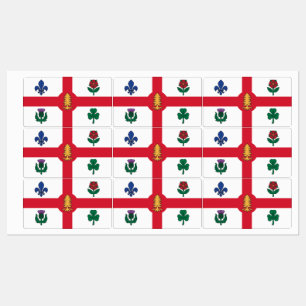 Etiquetas Rótulos patrióticos com a bandeira de Montreal, Qu