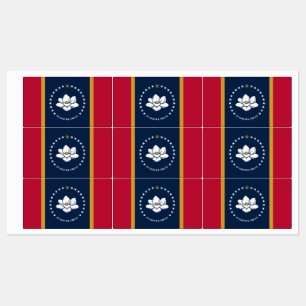 Etiquetas Rótulos patrióticos com a bandeira do Mississippi