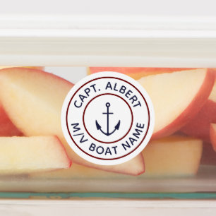 Etiquetas Rótulos redondos do logotipo Anchor Azul Personali