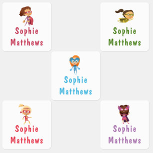 Etiquetas Roubo de Nome Personalizado da Garota do Super-her