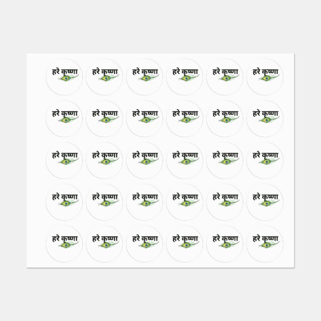 Etiquetas Round Stickers Krishna (Folha)