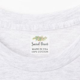 Etiquetas Roupas Personalizadas Cacto Suculentas Aquarela Rú