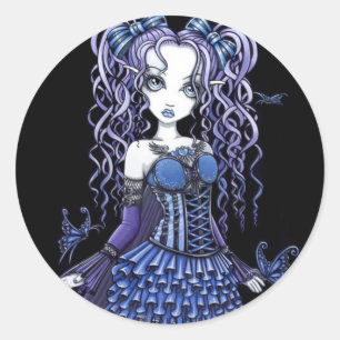 Etiquetas roxas da fada da borboleta do tatuagem