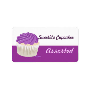 Etiquetas roxas do cupcake