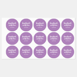 Etiquetas Roxo Personalizado Artesanal com Amor Minimalista