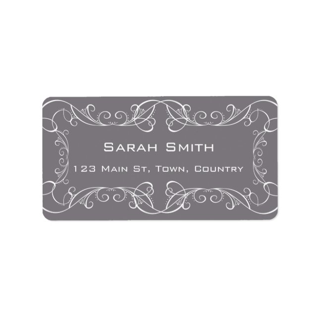 Etiquetas RSVP de Devolução de Casamento de Swirls (Frente)