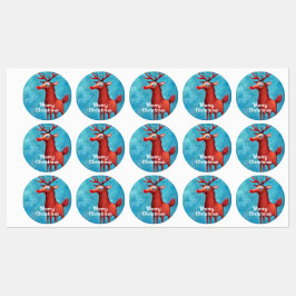 Etiquetas Rudolph, a rena vermelha