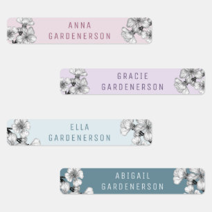 Etiquetas Rustic Floral Blossom Farmhouse Nome Personalizado