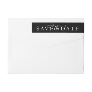 Etiquetas Salvar a data em preto e branco elegante