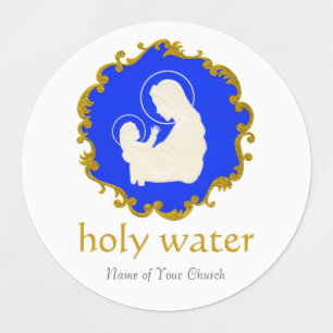 Etiquetas Santa Água Virgem Única Vintage Maria e Jesus