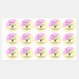 Etiquetas Scan QR to follow us thank you discount code pink 