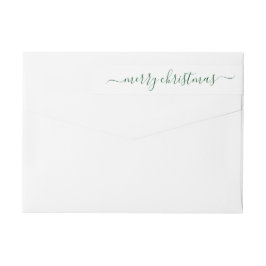 Etiquetas Script Clássico Simples de Natal Verde e Feliz