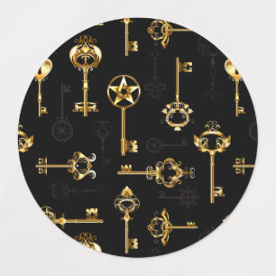 Etiquetas Seamless Pattern with Golden Keys