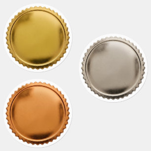 Etiquetas Selo Personalizado Premium 3D em Folha de Ouro Sta
