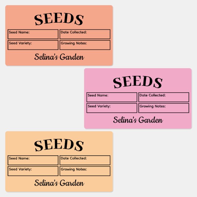 Etiquetas Sementes Personalizadas para Jardim (Grupo)