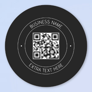 Etiquetas Seu código QR e texto editável Preto e branco