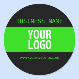 Etiquetas Seu logotipo ou imagem | Preto e Verde Brilho
