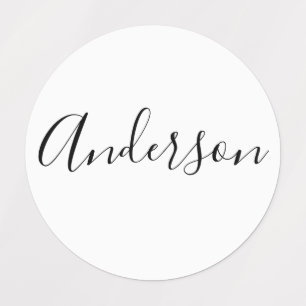 Etiquetas Seu nome   Escuro preto elegante sobre vestuário 