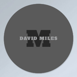 Etiquetas Seu nome ou nome comercial | Cinza Masculina Moder