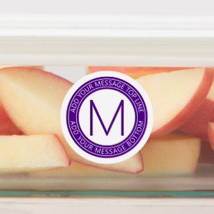 Etiquetas Seu Texto Circular e Monograma  Prova d'água púr