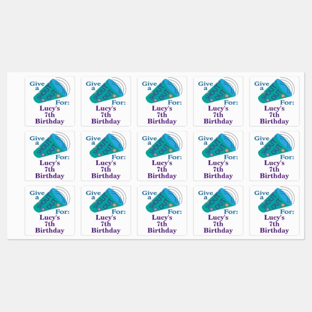 Etiquetas Shout Personalizável (Folha)