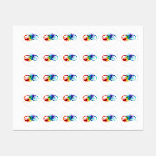 Etiquetas Símbolo Infinito com Pena Arco-Íris