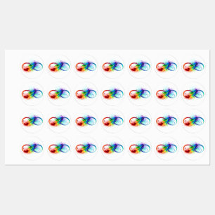 Etiquetas Símbolo infinito com pena de arco-íris