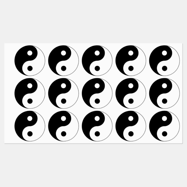 Etiquetas Símbolo Yin Yang Espiritual (Folha)