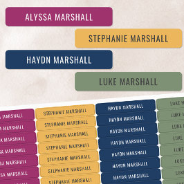 Etiquetas Simples Cor Brilhante De Inverno Crianças Nome À P