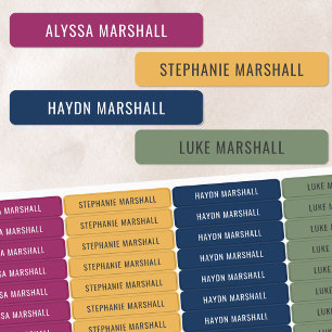 Etiquetas Simples Cor Brilhante De Inverno Crianças Nome À P