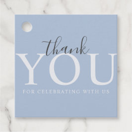 Etiquetas Simples de Chá de fraldas Azul Dusty