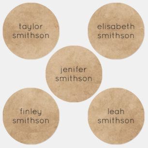 Etiquetas Simples Elegante Gênero Neutro Adicione Seu Nome E