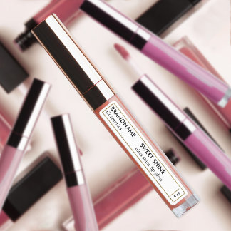 Etiquetas Simples Marca Dourada de brilho do lábio brilhante