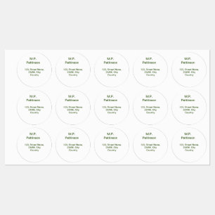 Etiquetas Simples minimal verde adicione seu texto nome foto